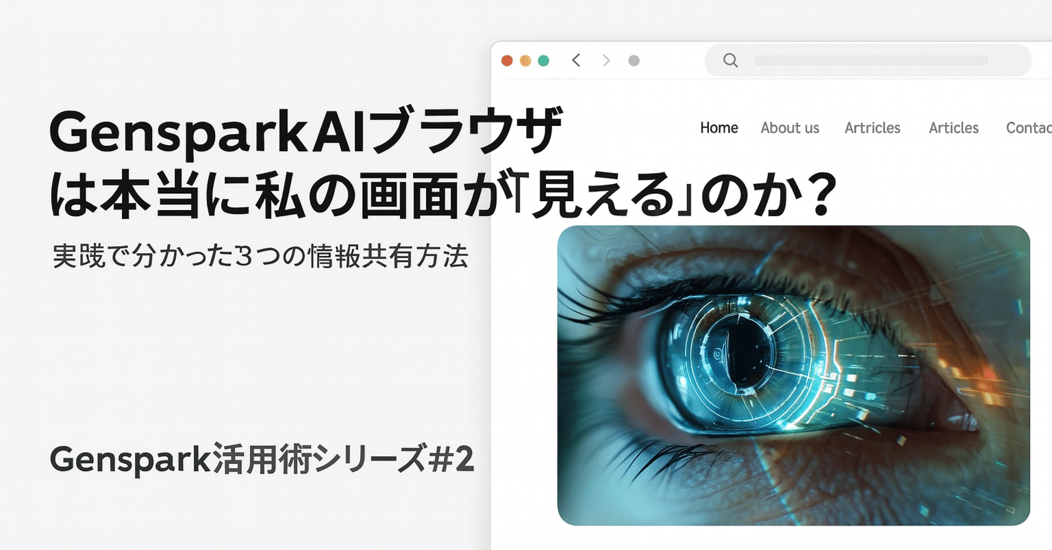 Genspark AIブラウザの画面共有機能について(note サムネイル)
