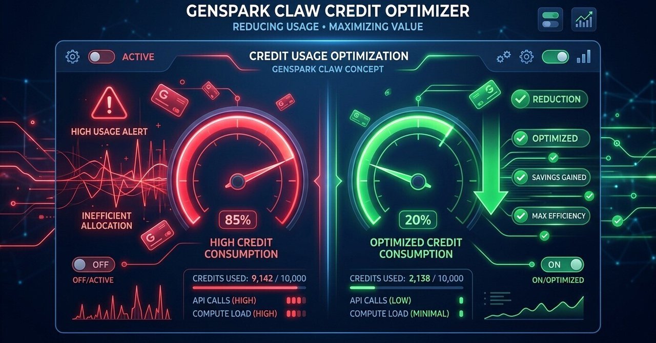 Genspark Clawのクレジット消費量を減らすには（note サムネイル）