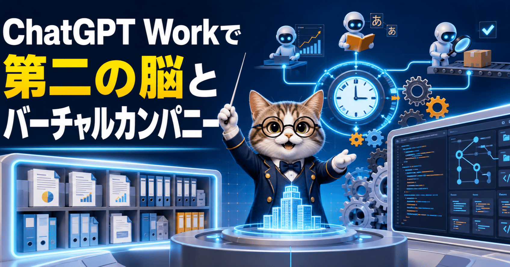 ChatGPT Workで「第二の脳」とバーチャルカンパニーを作ってみた noteサムネイル