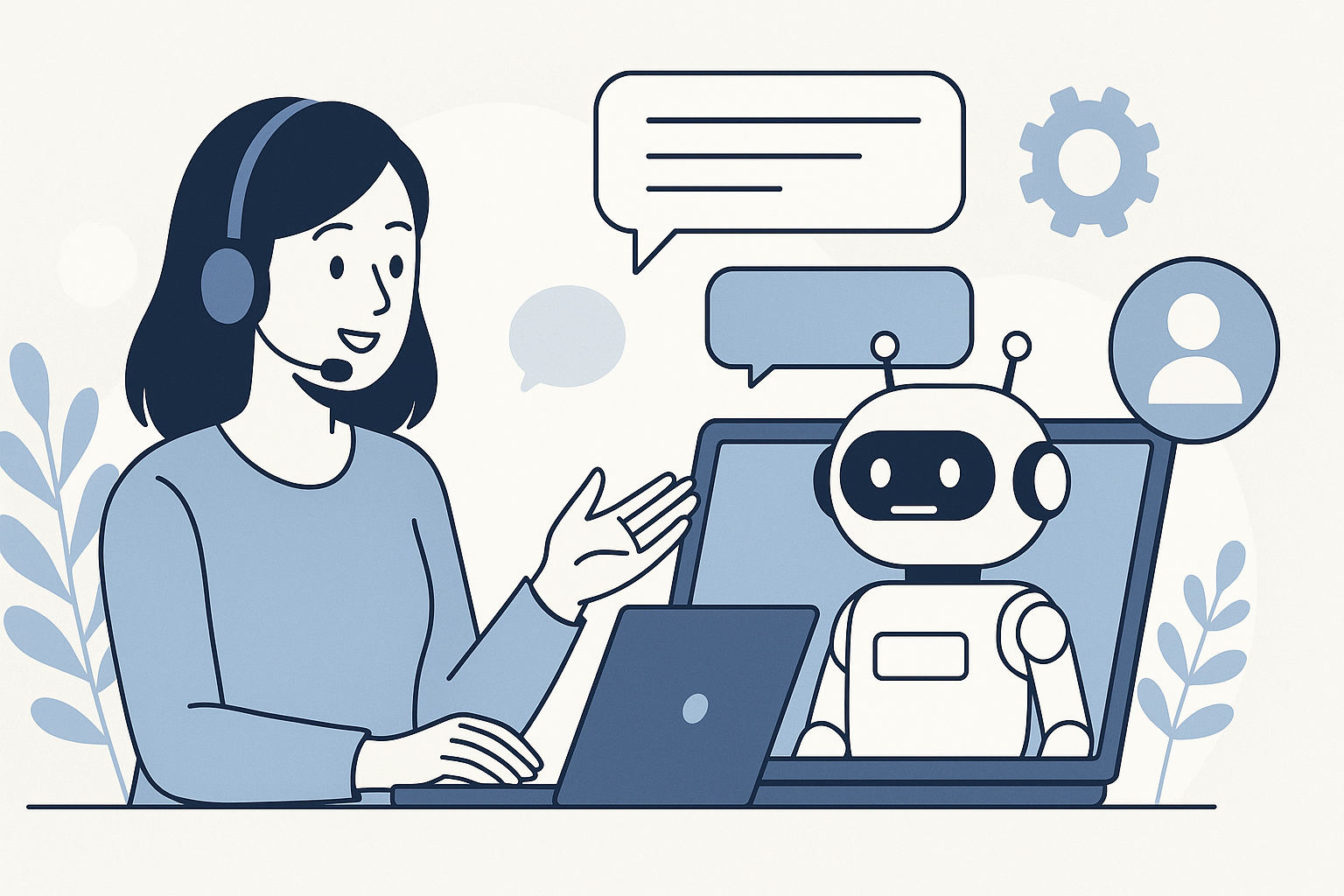 Professional illustration for blog section about この記事で分かること related to ai customer support chatbot guide
