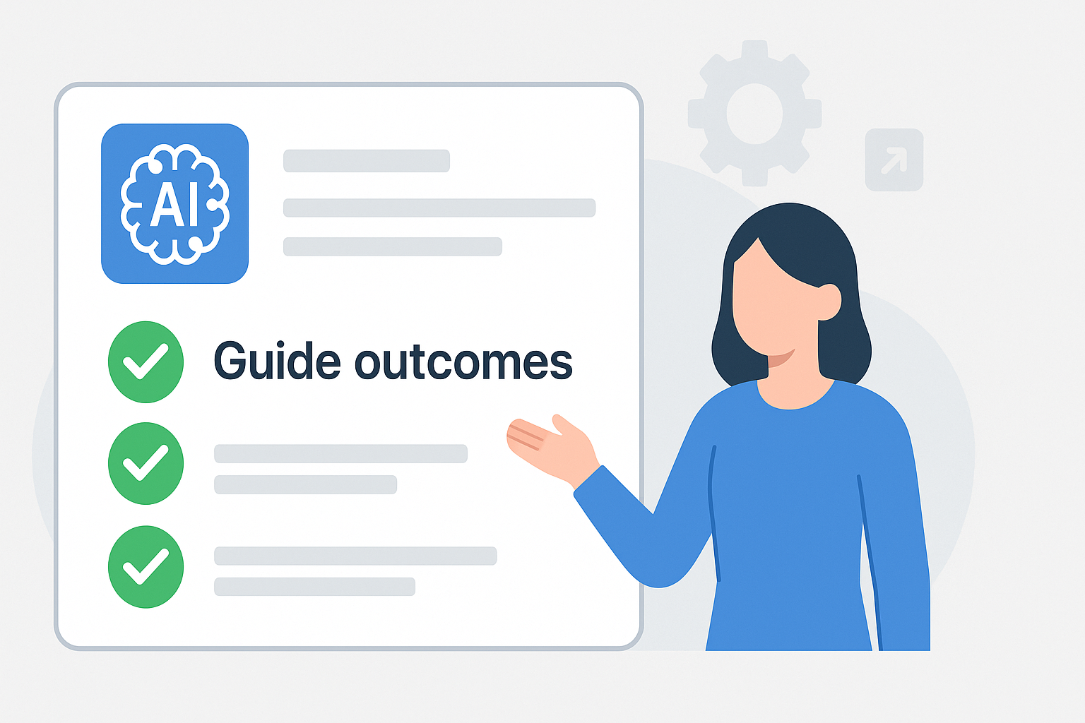 Summary card listing guide outcomes for AI productivity