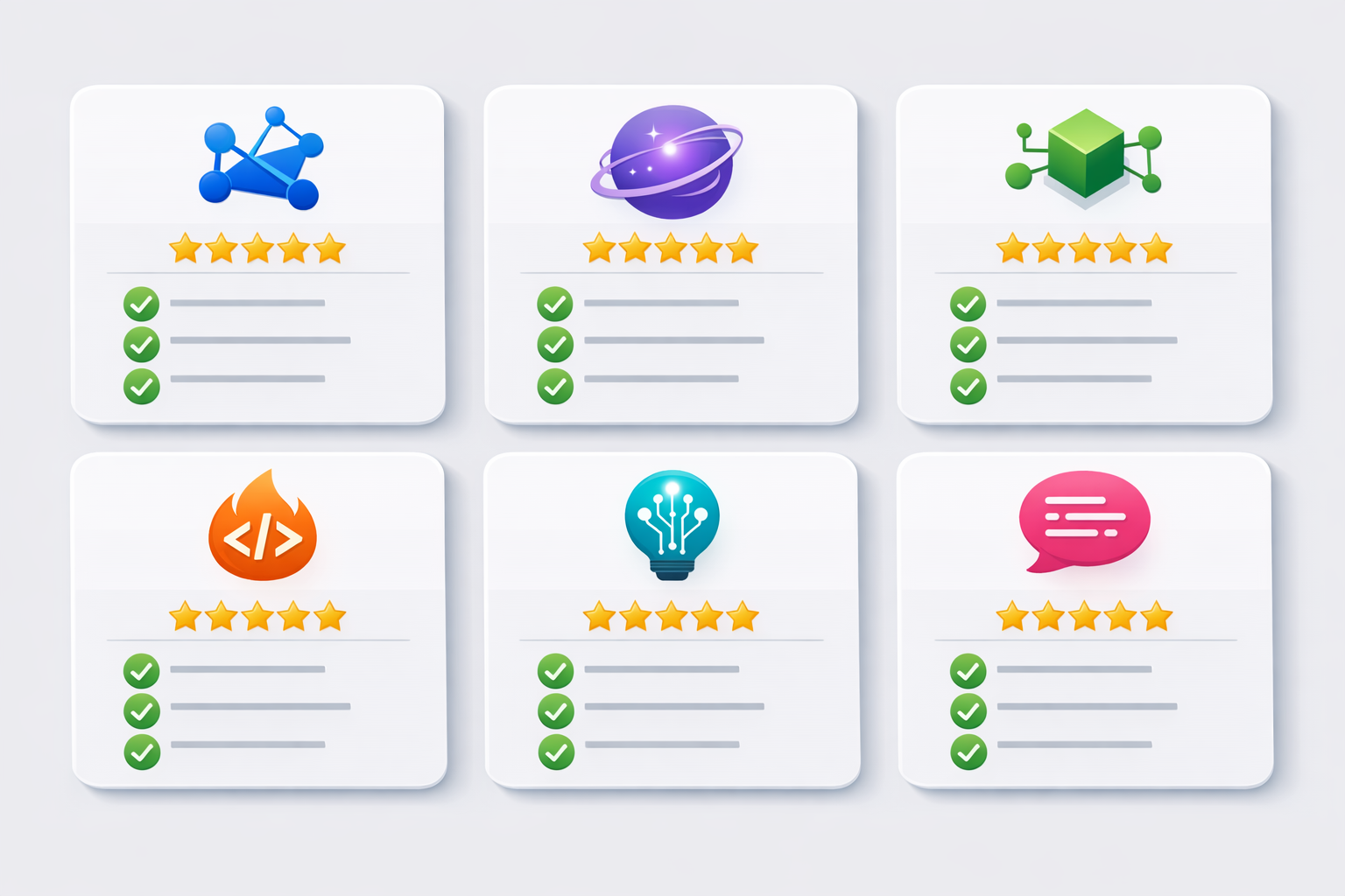 Feature comparison of six AI coding assistant tools