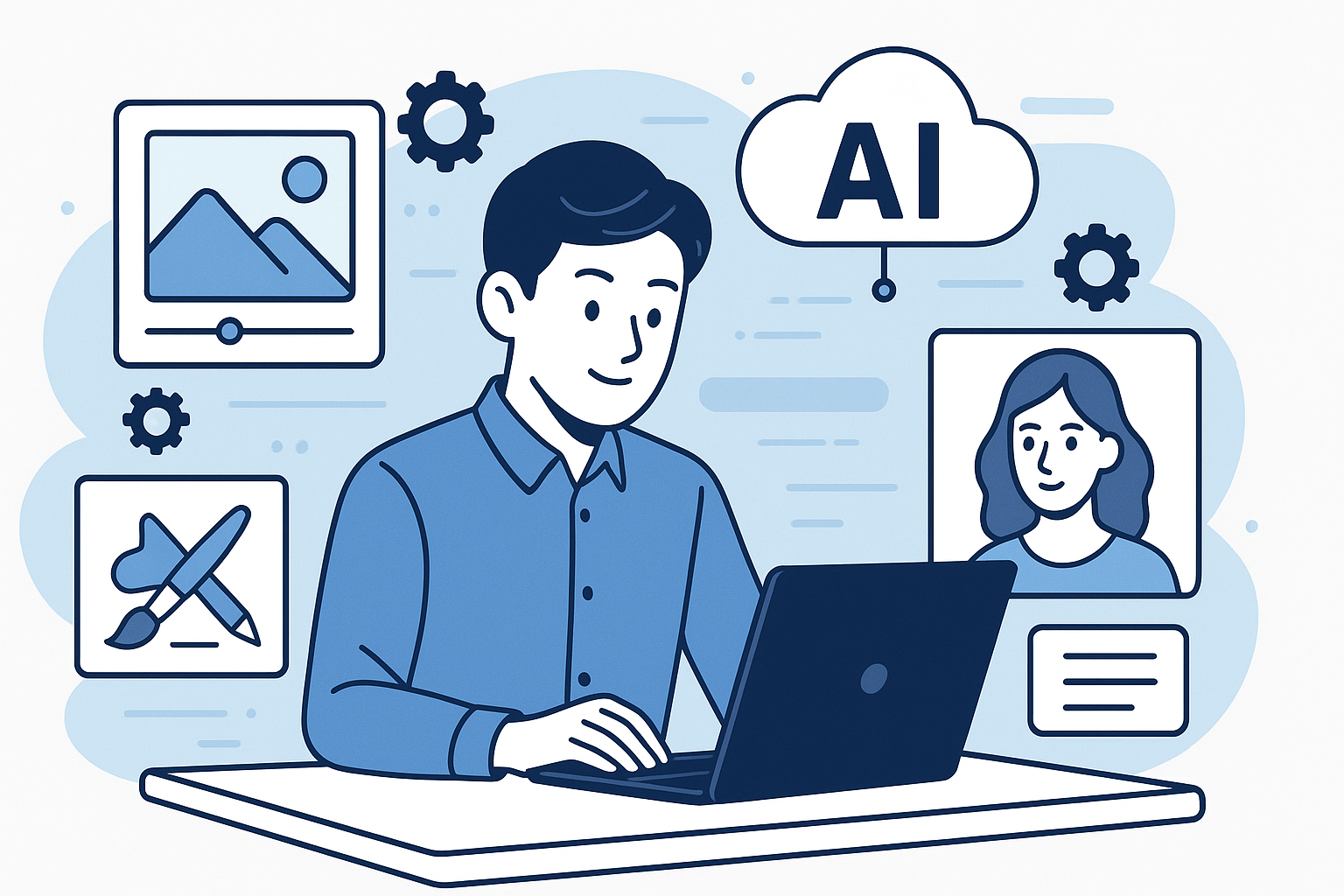 Professional illustration for blog section about AI画像生成ツールとは？2026年の最新事情
 related to best free ai image generators