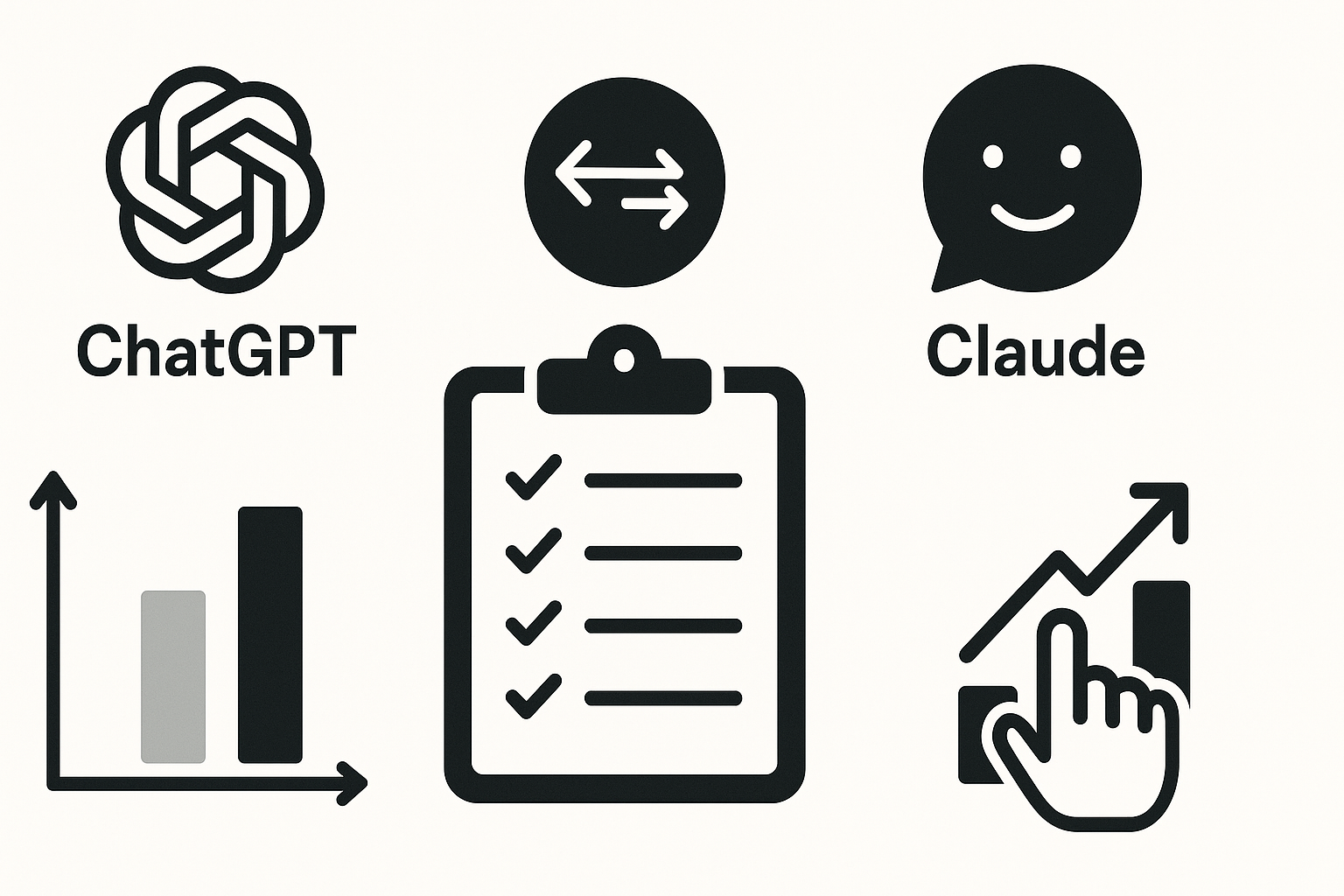 Summary infographic of key takeaways and next steps for chatgpt vs claude comparison