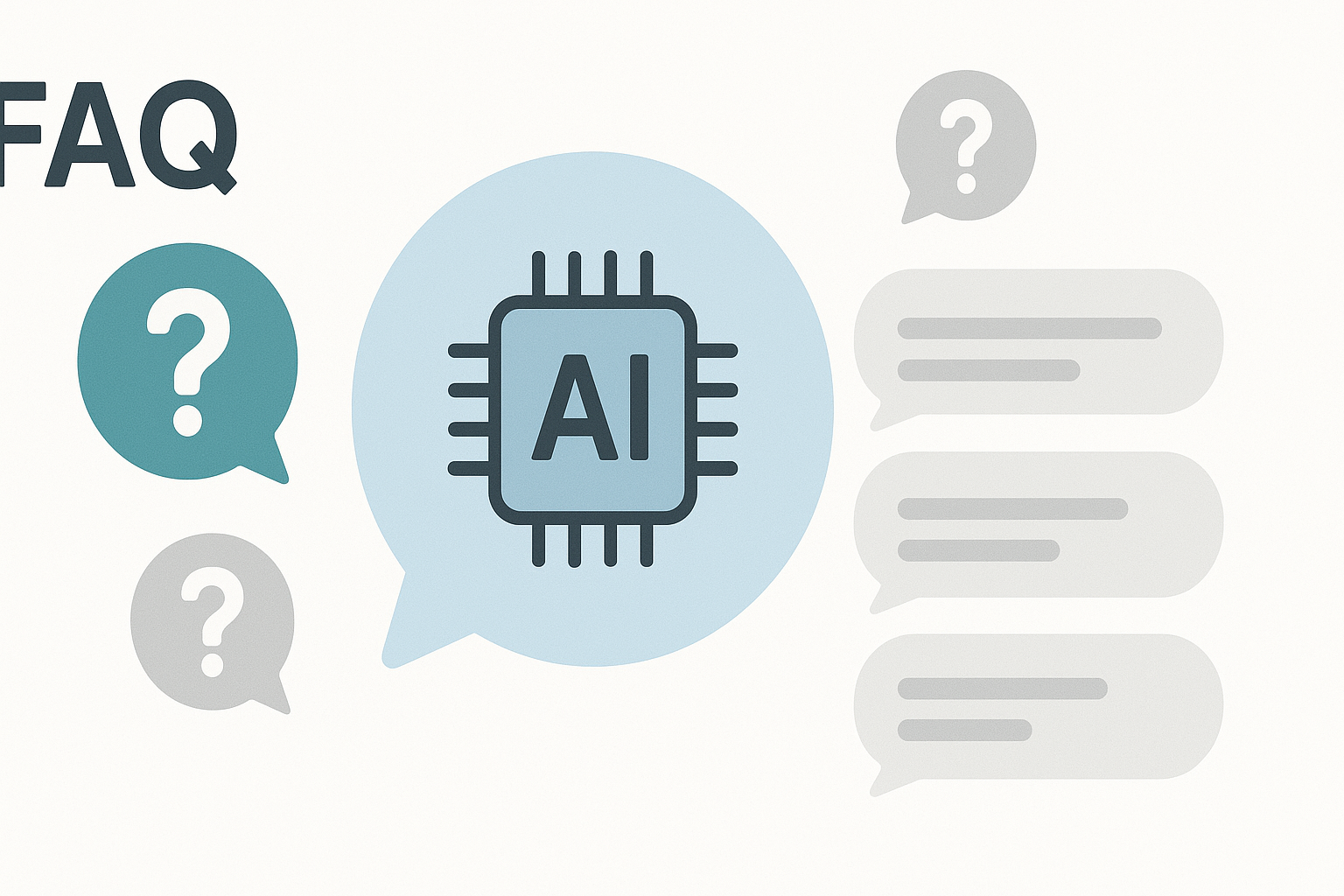 FAQ illustration showing common questions about ultimate ai tools guide 2026 with answer bubbles