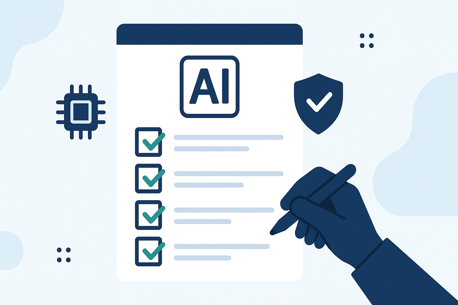 Checklist graphic for AI output verification and safety