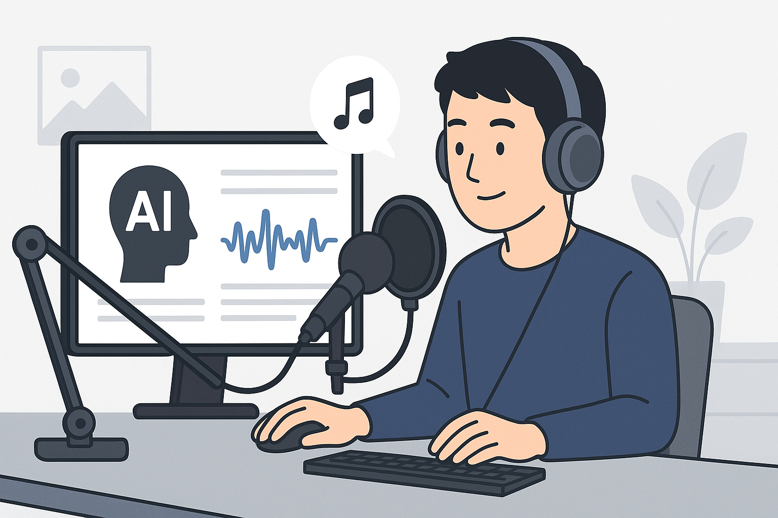 Creator using AI voice tool for narration workflow