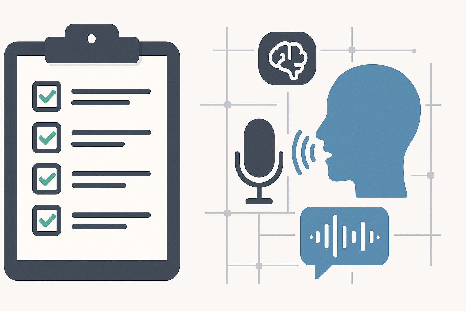 Checklist style infographic for choosing AI voice tools