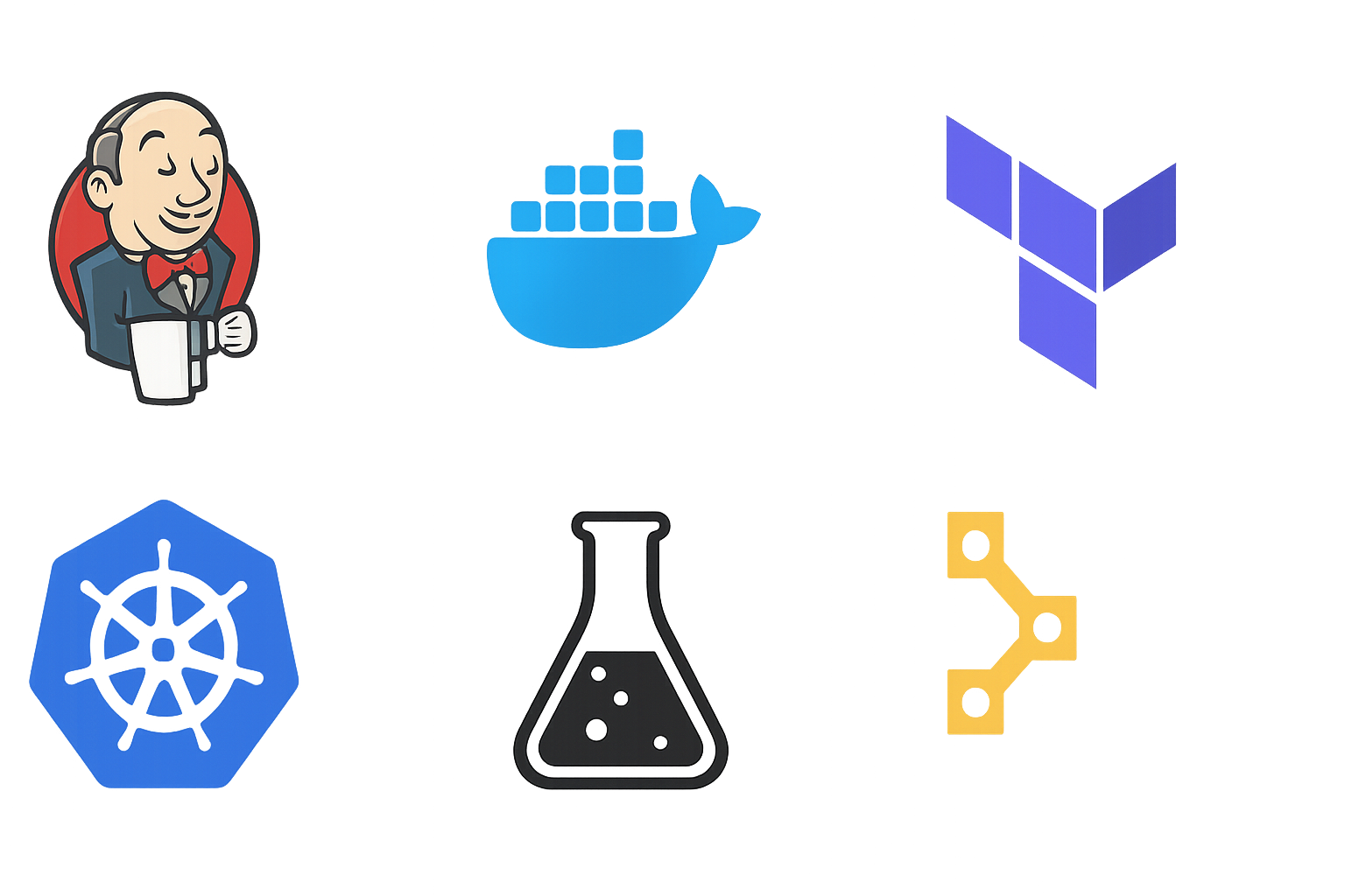 Six tool logos in a clean comparison grid