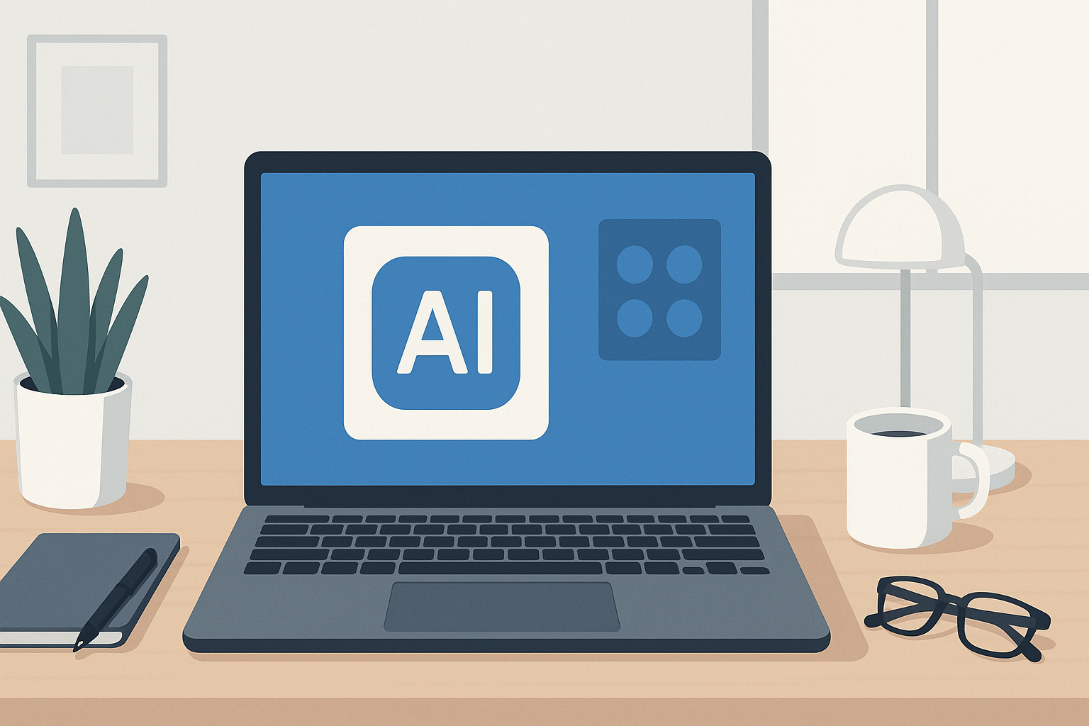 Person creating a logo on laptop with AI tool UI