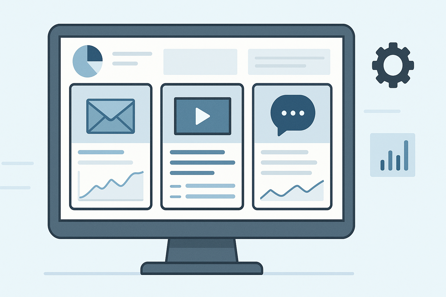 Unified marketing automation dashboard showing email ads sns